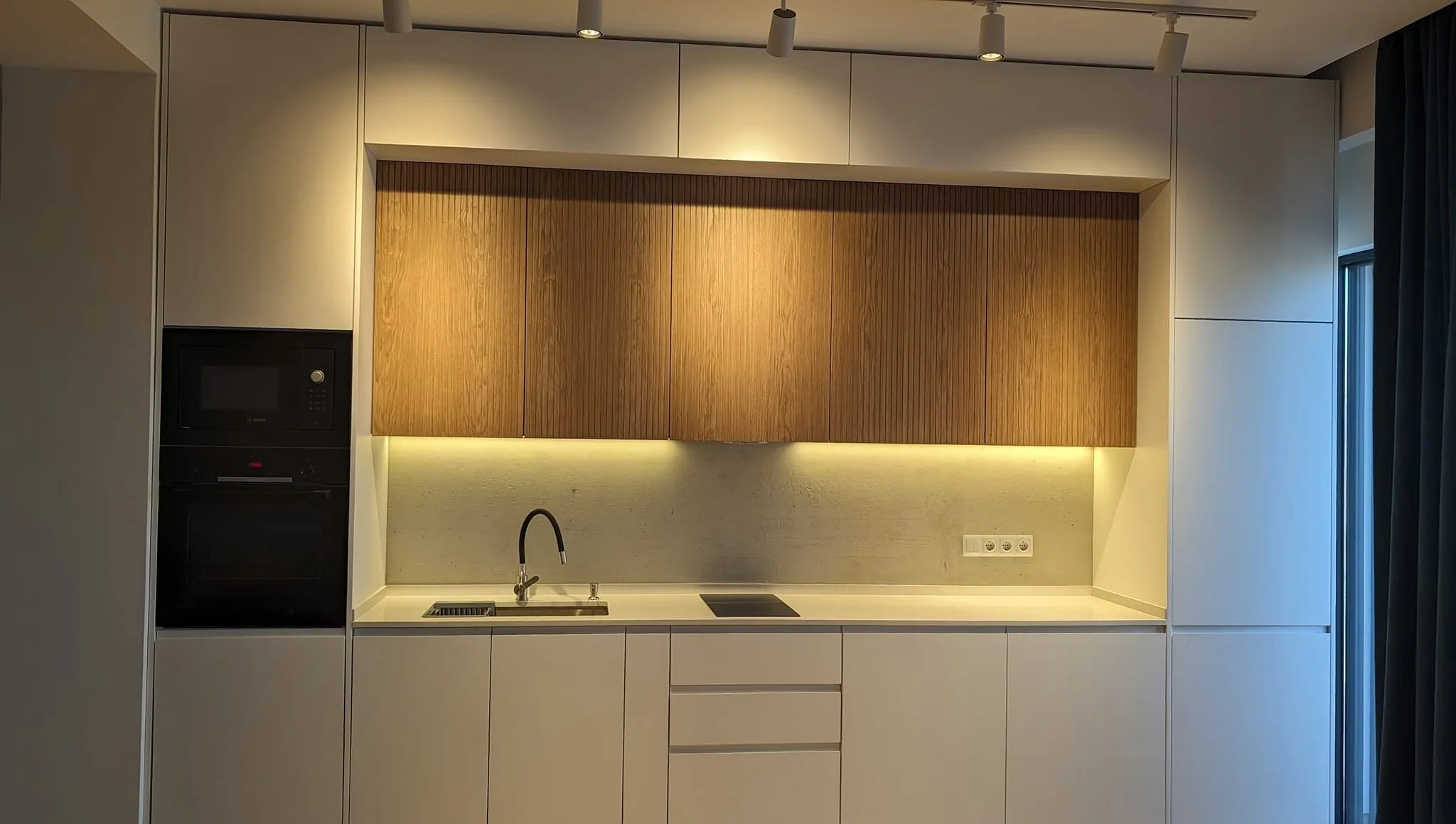 Oak kitchenette — custom furniture by Kencho Group, Tbilisi