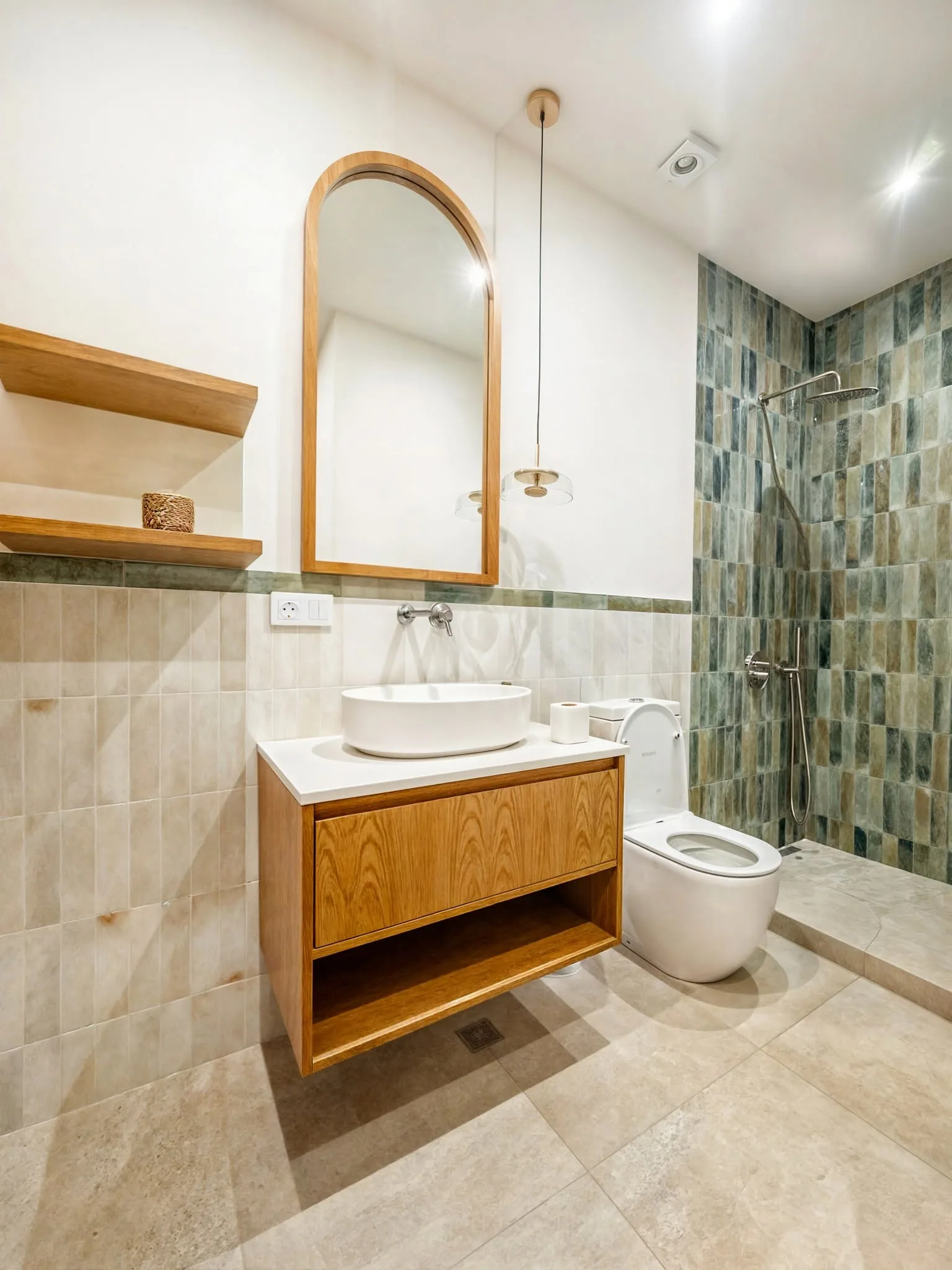 Zellige bathroom vanity — custom furniture by Kencho Group, Tbilisi