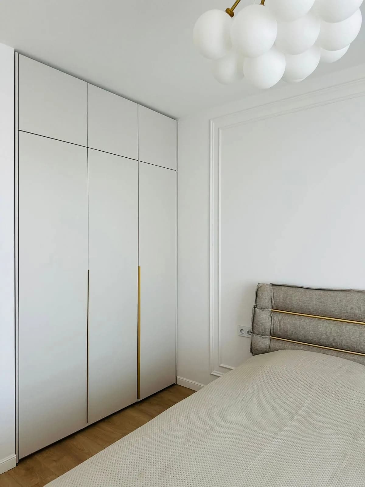 White built in wardrobe — custom furniture by Kencho Group, Tbilisi