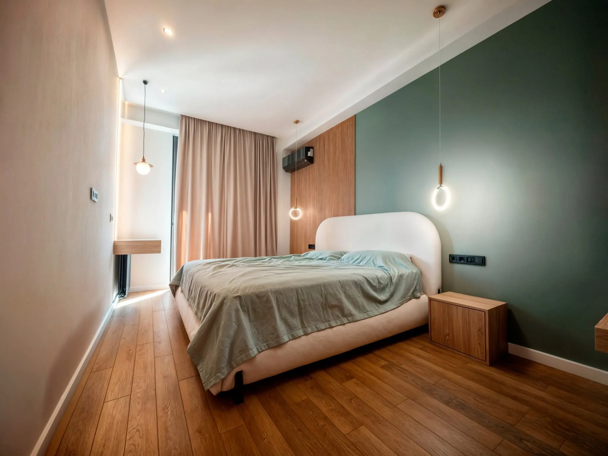 Walnut panel bedroom — custom furniture by Kencho Group, Tbilisi