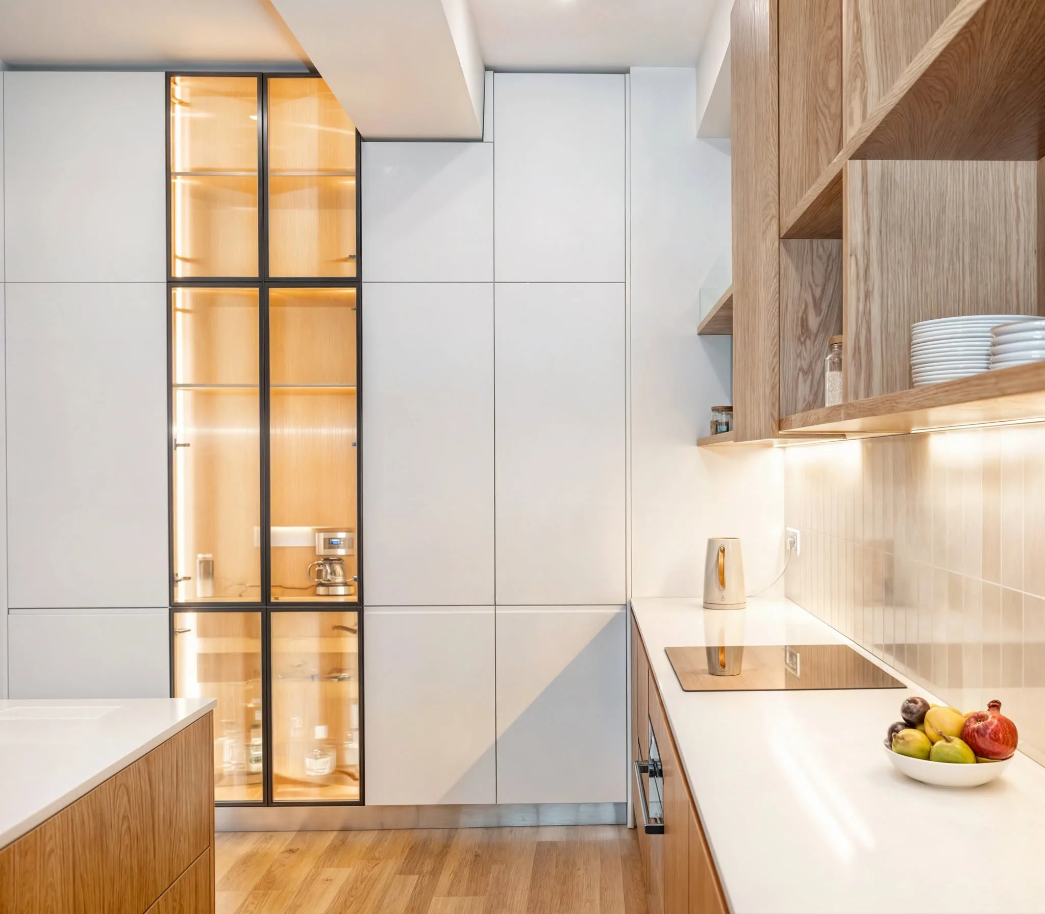 Glazed partition kitchen — custom furniture by Kencho Group, Tbilisi