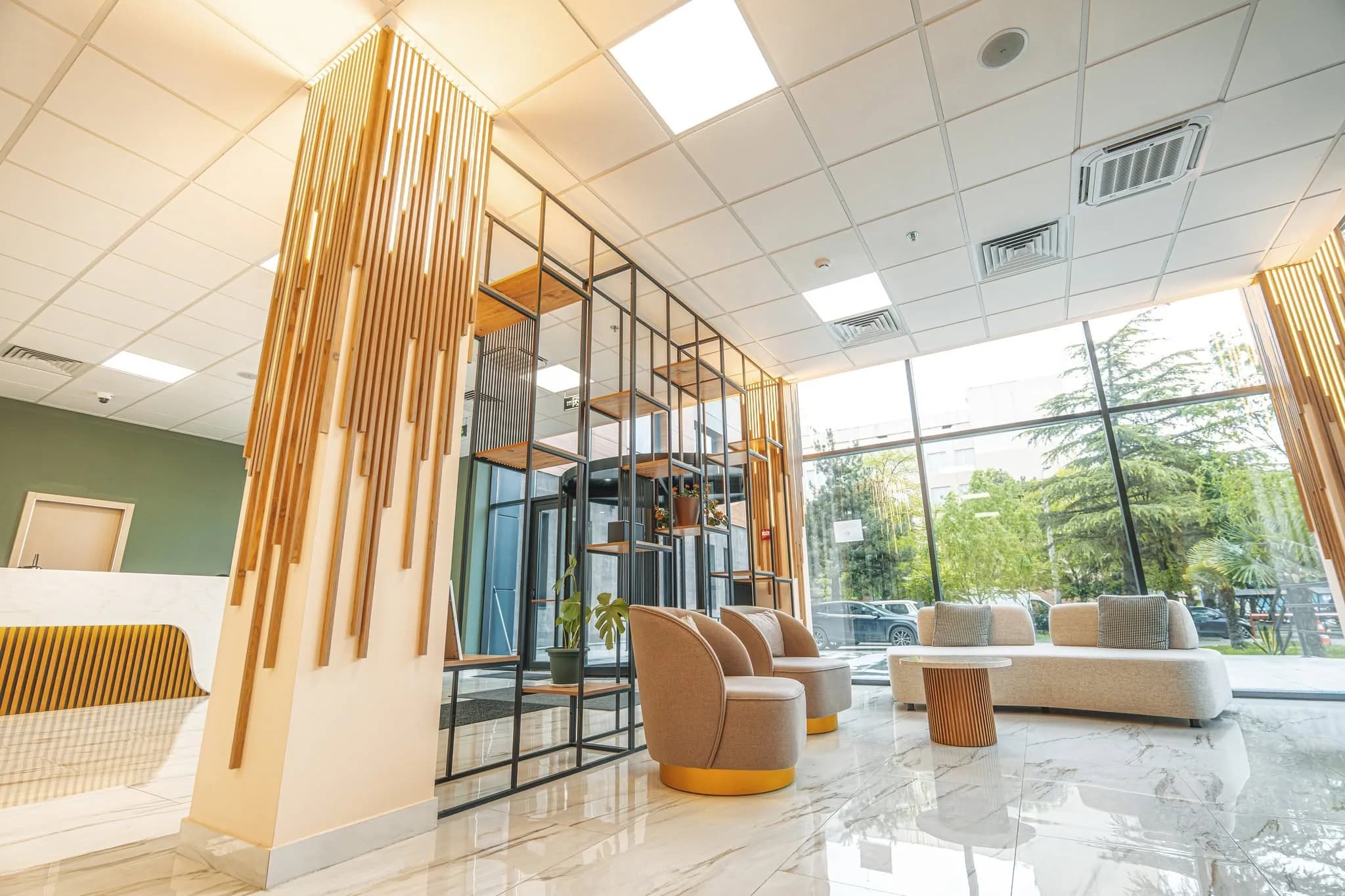 Commercial lobby lounge — custom furniture by Kencho Group, Tbilisi